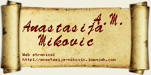 Anastasija Miković vizit kartica
